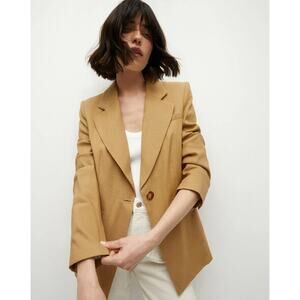 VERONICA BEARD Hayward Linen Blend Dickey Blazer Jacket Desert Khaki 2 $698
